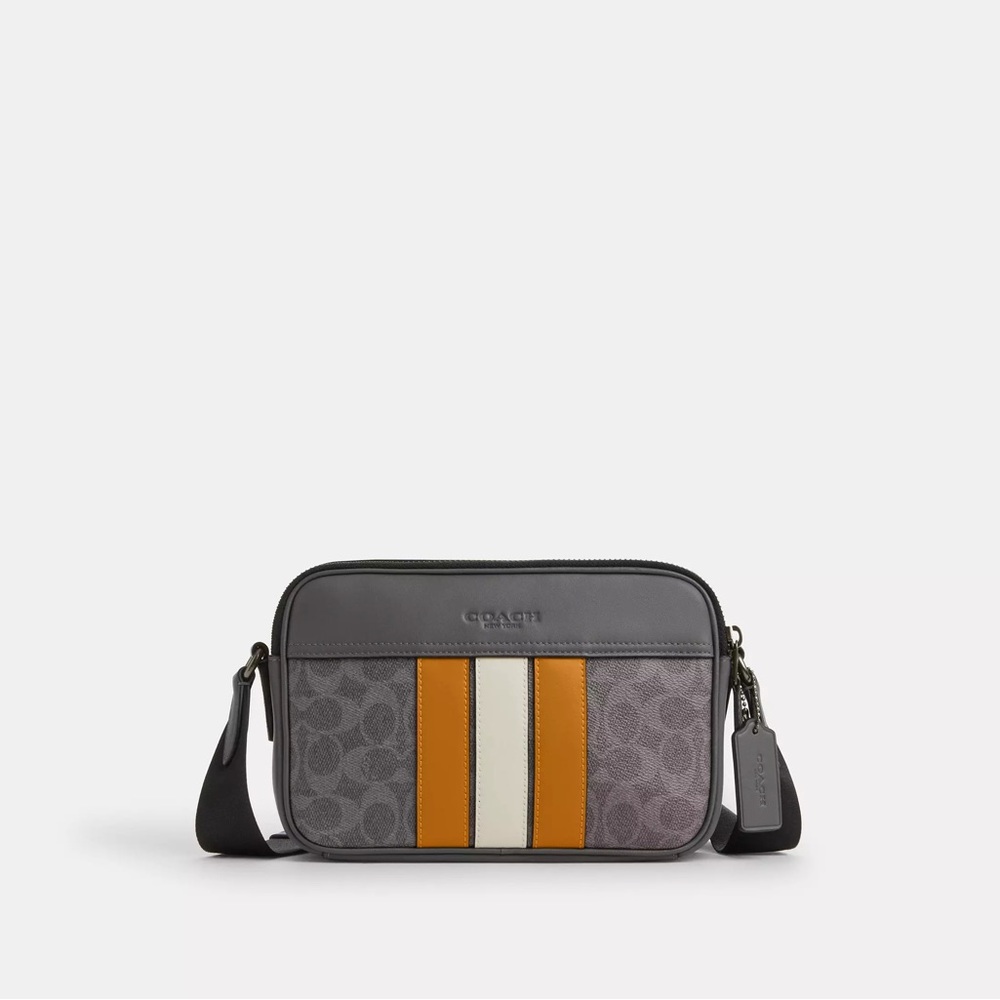Graham Crossbody Bag In Signature Canvas With Varsity Stripe
